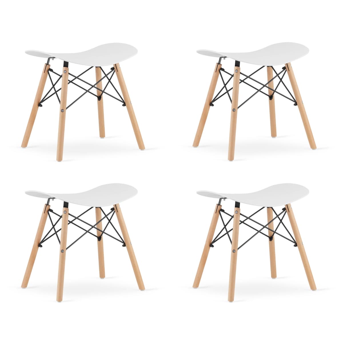 Taboret Korfu Krzesełko Do Kuchni - Biały X 4