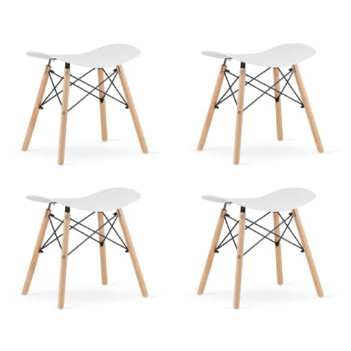 Taboret Korfu Krzesełko Do Kuchni - Biały X 4