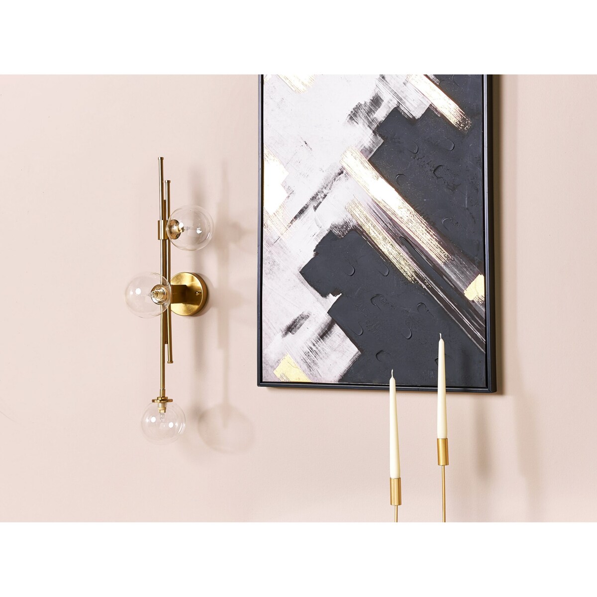 Lampa ścienna 3-punktowa metalowa złota TULIJA