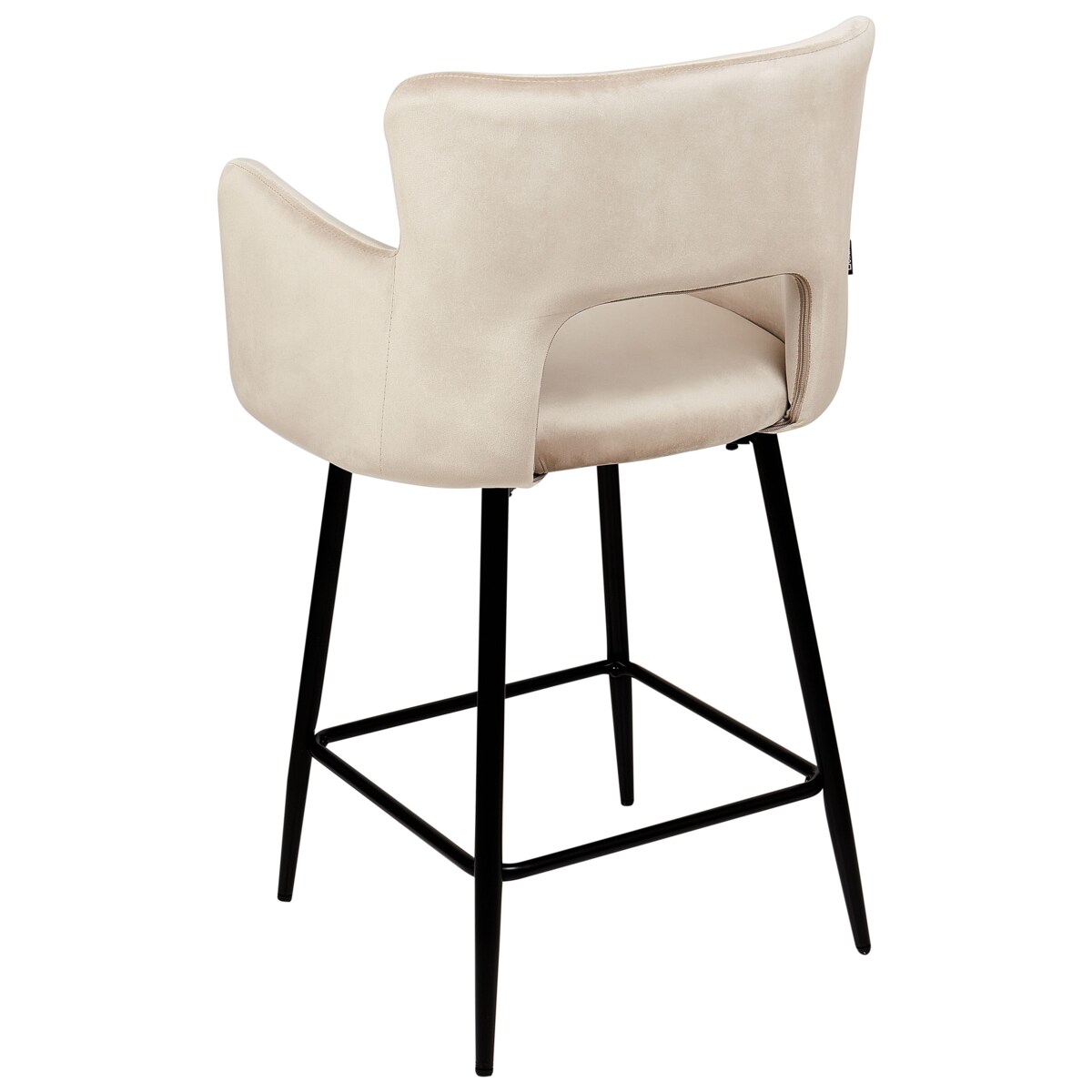 Zestaw 2 krzeseł barowych SANILAC Welur Beżowoszary