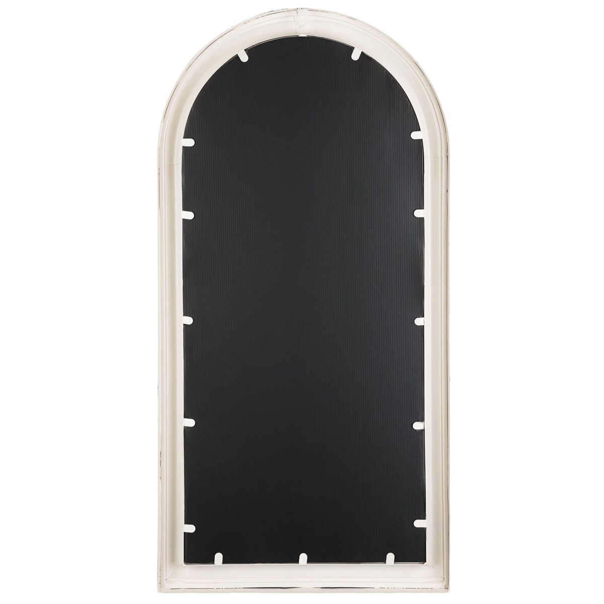 Metalowe lustro ścienne okno 49 x 97 cm złamana biel CAMPEL