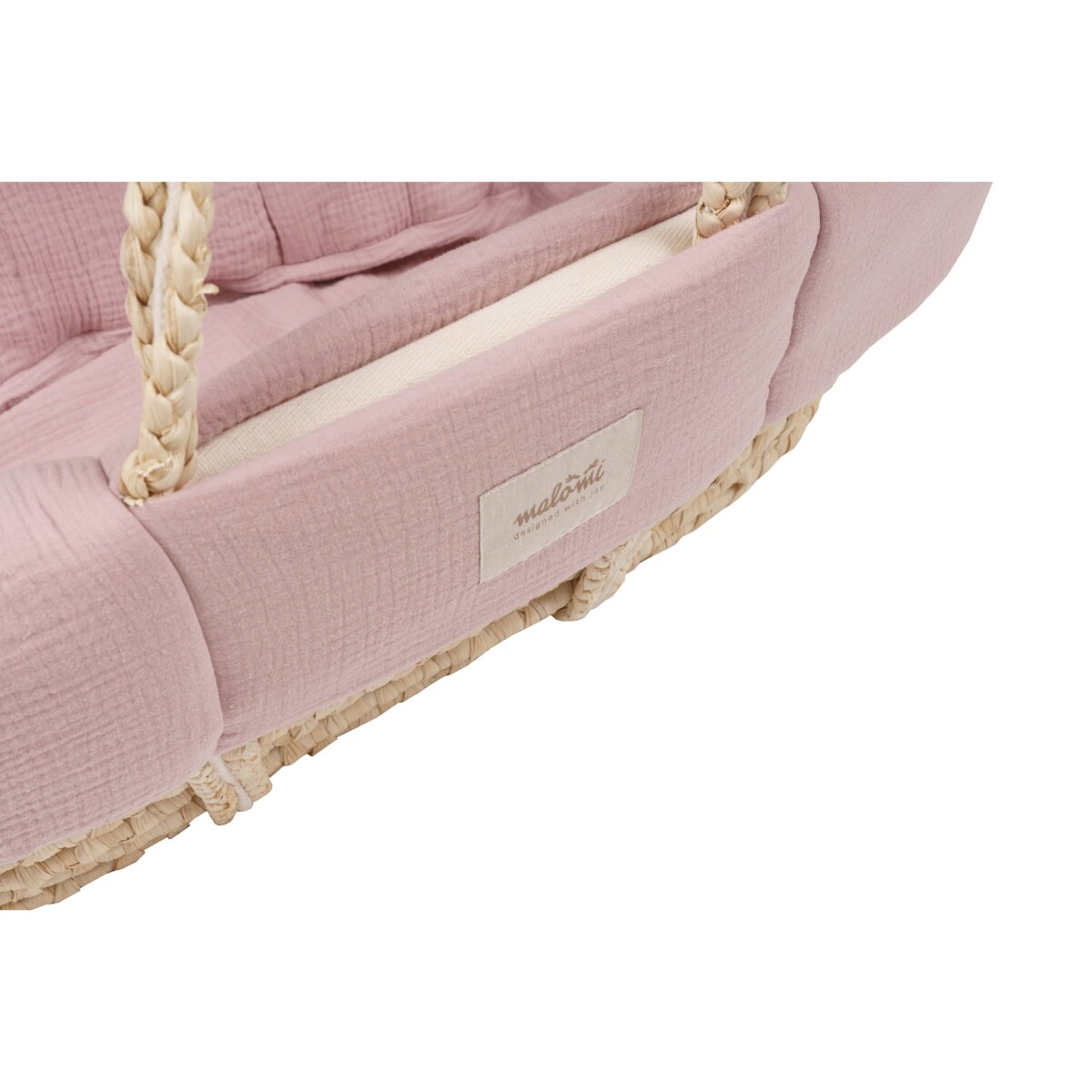 Wyściółka muślinowa do kosza mojżesza dusty pink