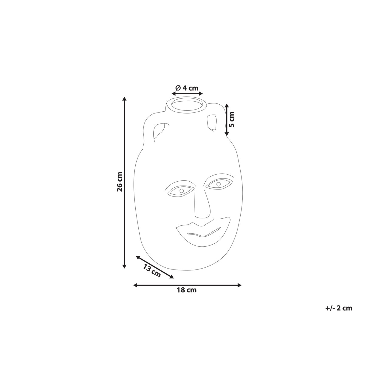 Wazon na kwiaty ceramiczny 26 cm beżowy VERIA