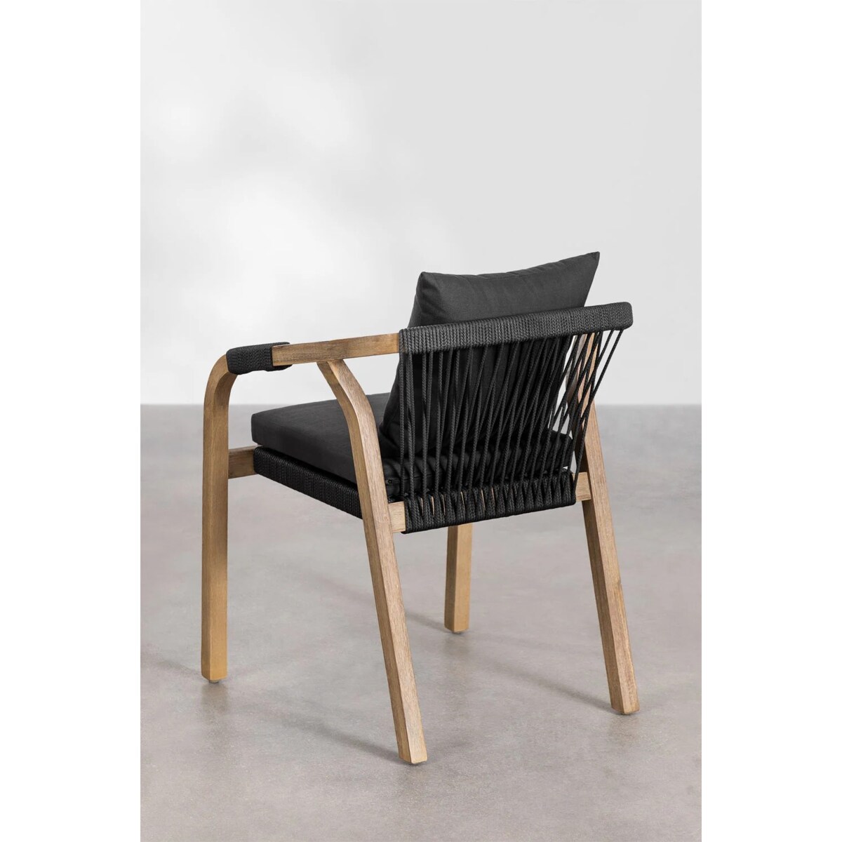 Zestaw ogrodowy: okrągły stół i 6 krzeseł z drewna akacjowego Dubai black