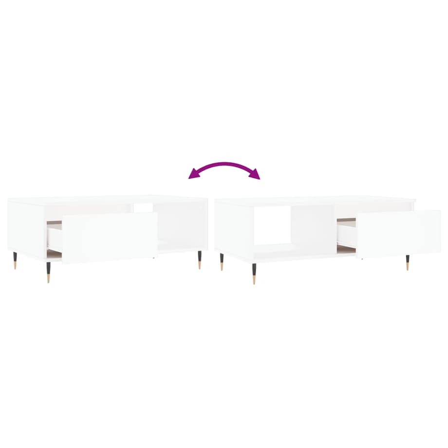 vidaXL Stolik kawowy, biały 90x50x36,5 cm, materiał drewnopochodny