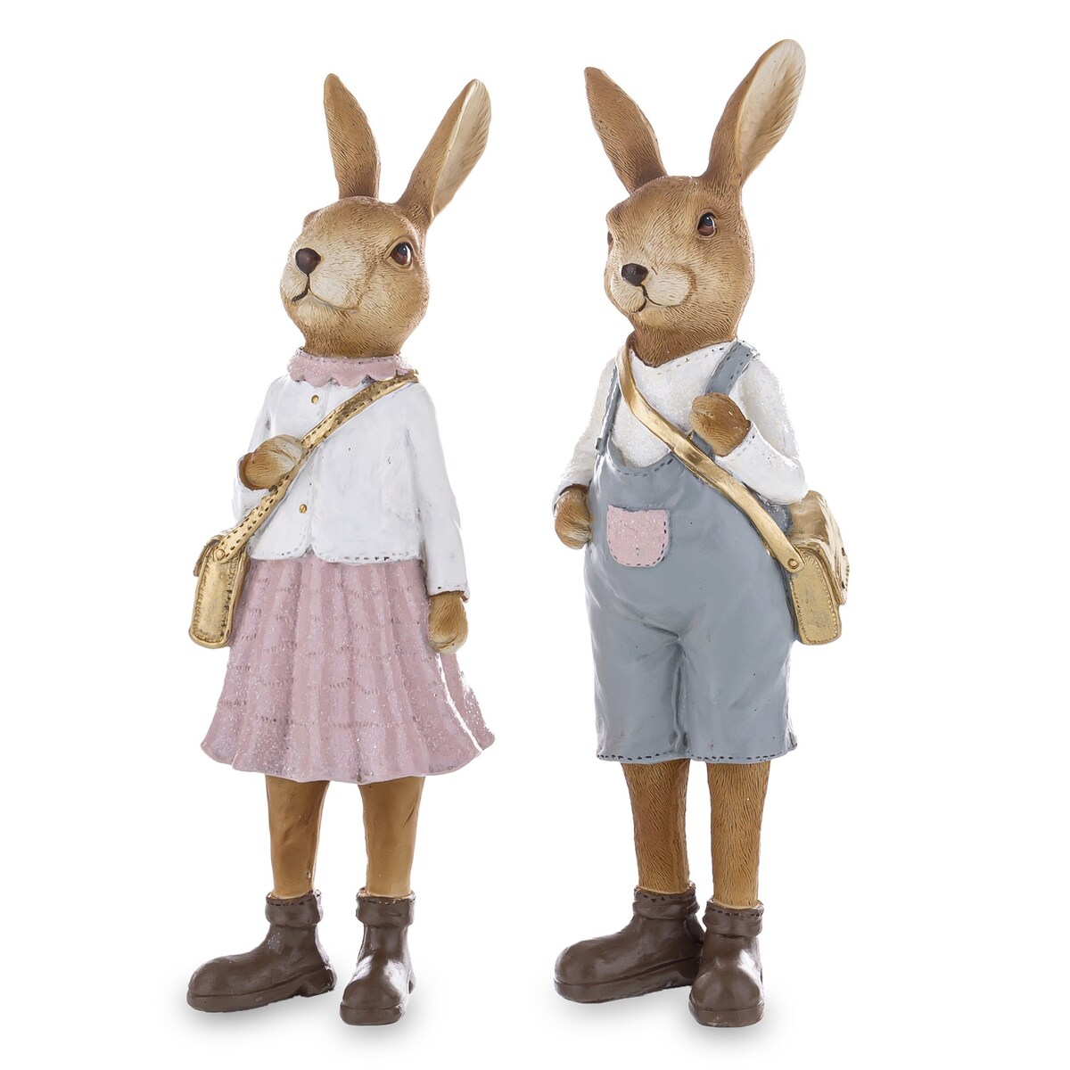 Figurka 2 szt. Królik Dziewczynka i Królik Chłopiec 25,5 cm