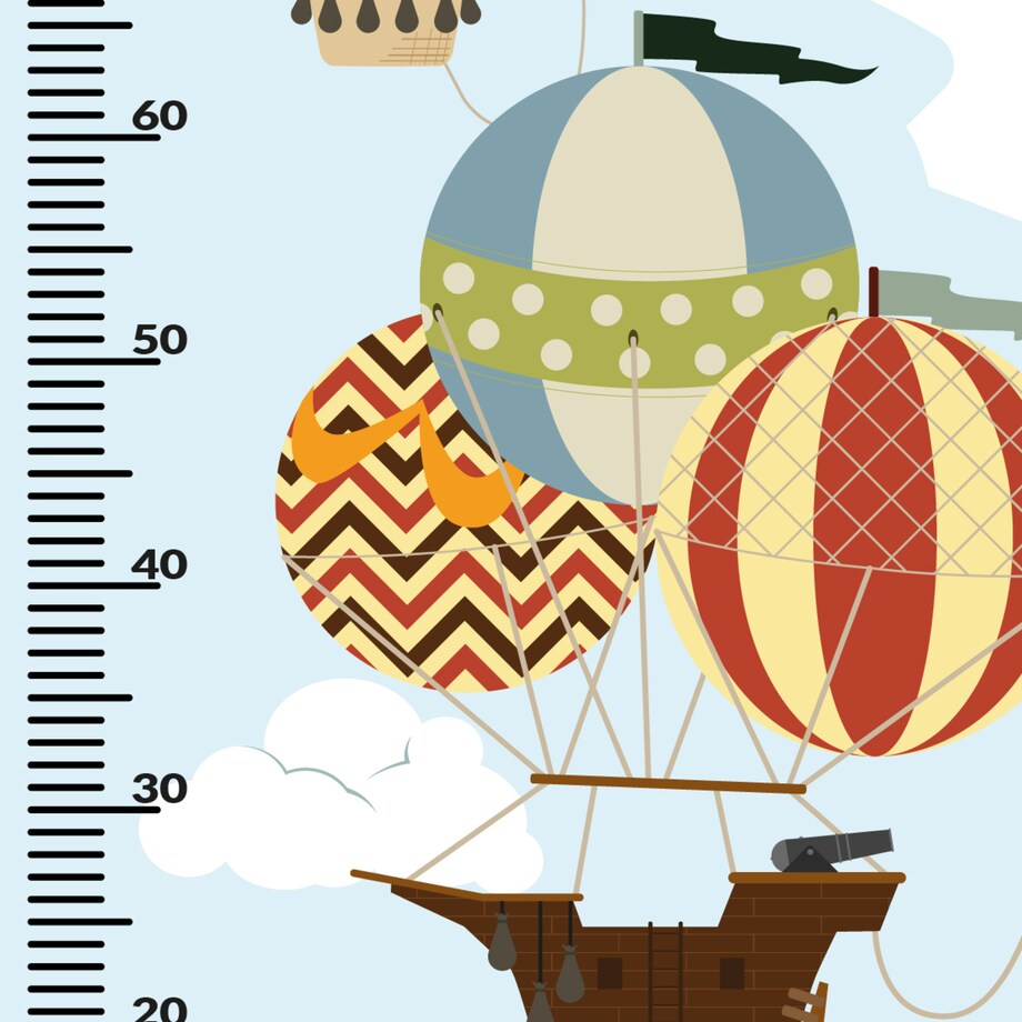 Naklejka miarka Travel Balloons 150x60, 150x60