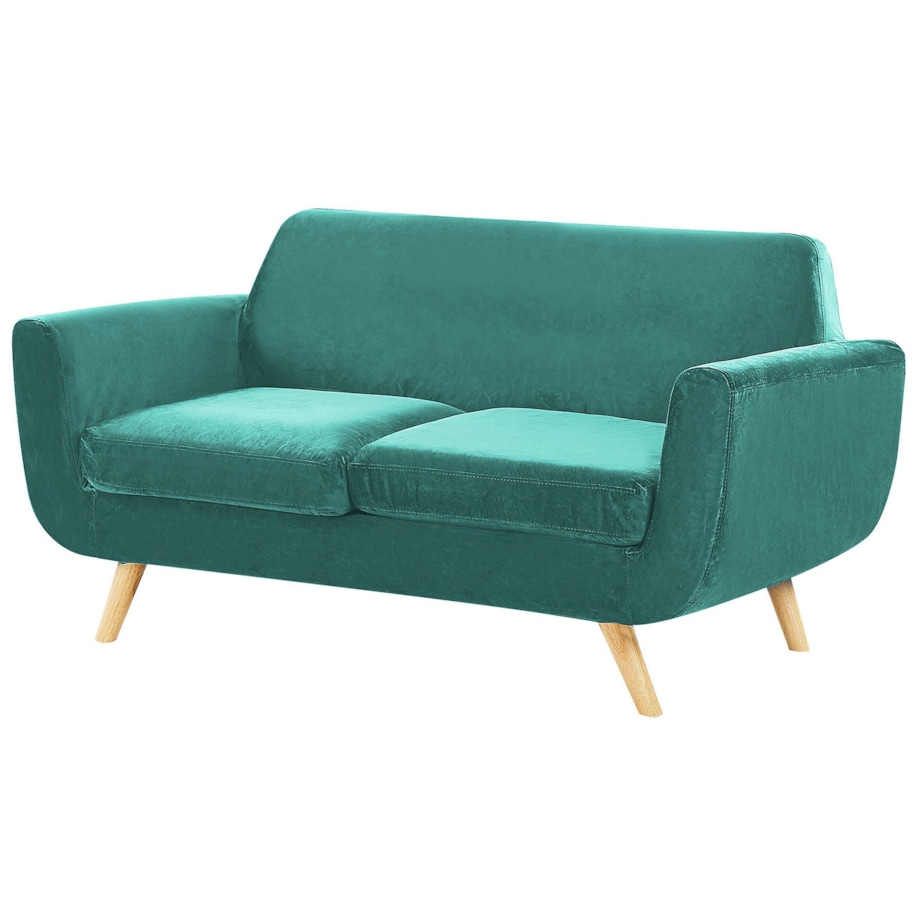 Pokrowiec na sofę 2-osobową welurowy zielony BERNES
