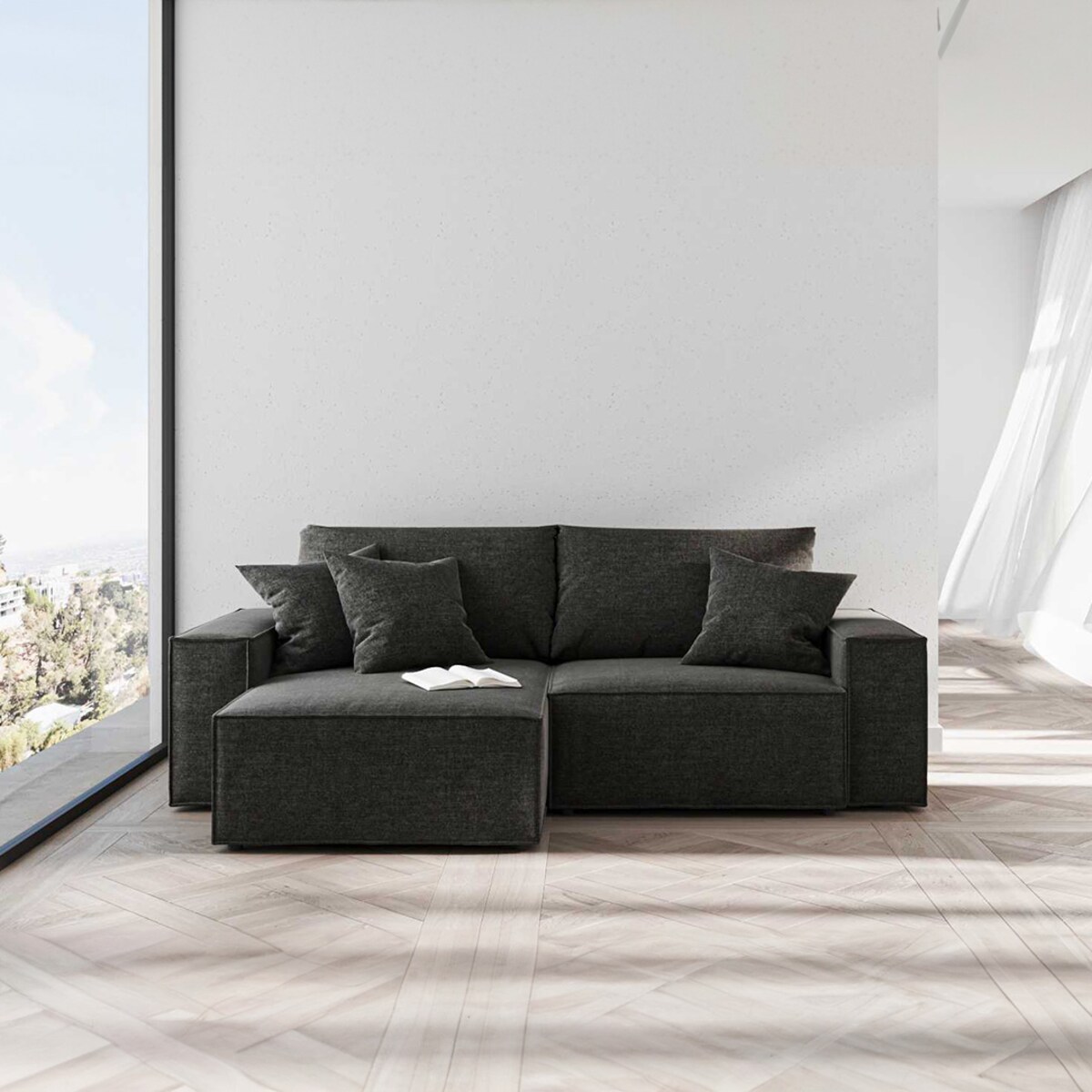Melow Sofa narożna - antracytowa