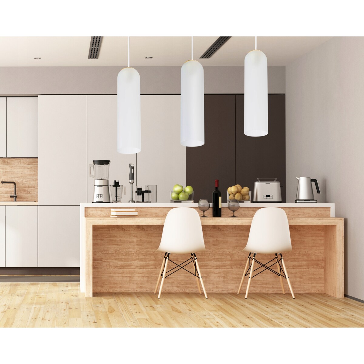 Lampa Sufitowa Wisząca Szklana Glamour White Gold