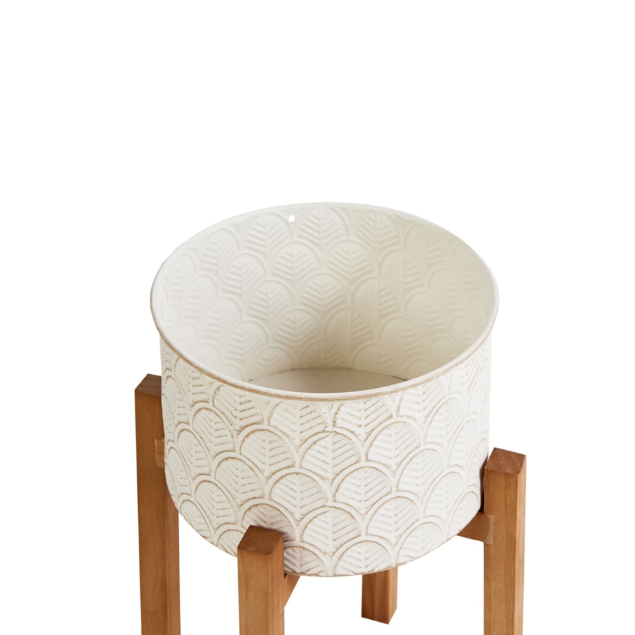 Doniczka na nóżkach ROSEE Metal 20 cm Złamana biel