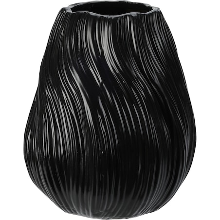 Porcelanowy wazon prążkowany, 15 x 18 cm