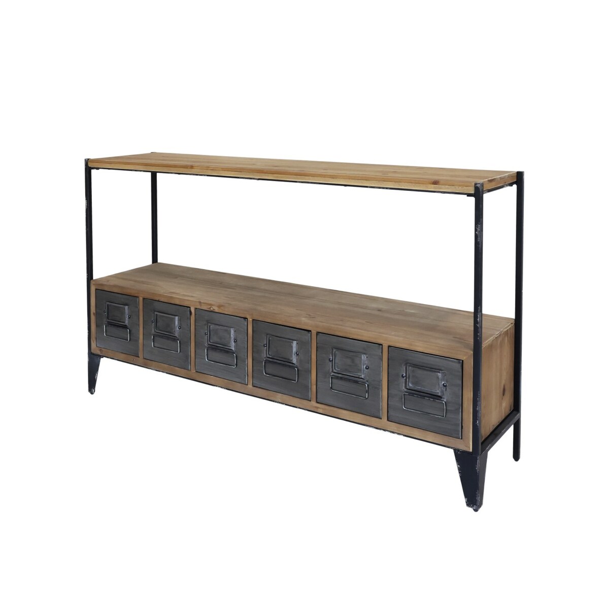 Konsola industrialna drewniano-metalowa 6 szuflad