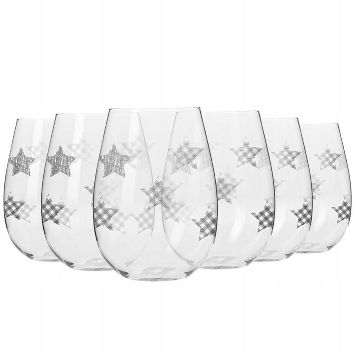 Szklanki do napojów Świąteczne Krosno Komplet 6 szt Gwiazdy 500 ml