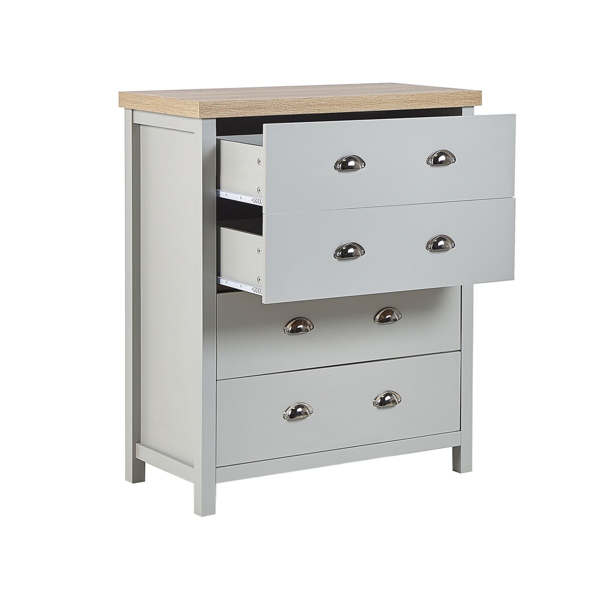 Komoda 4 szuflady szara CLIO