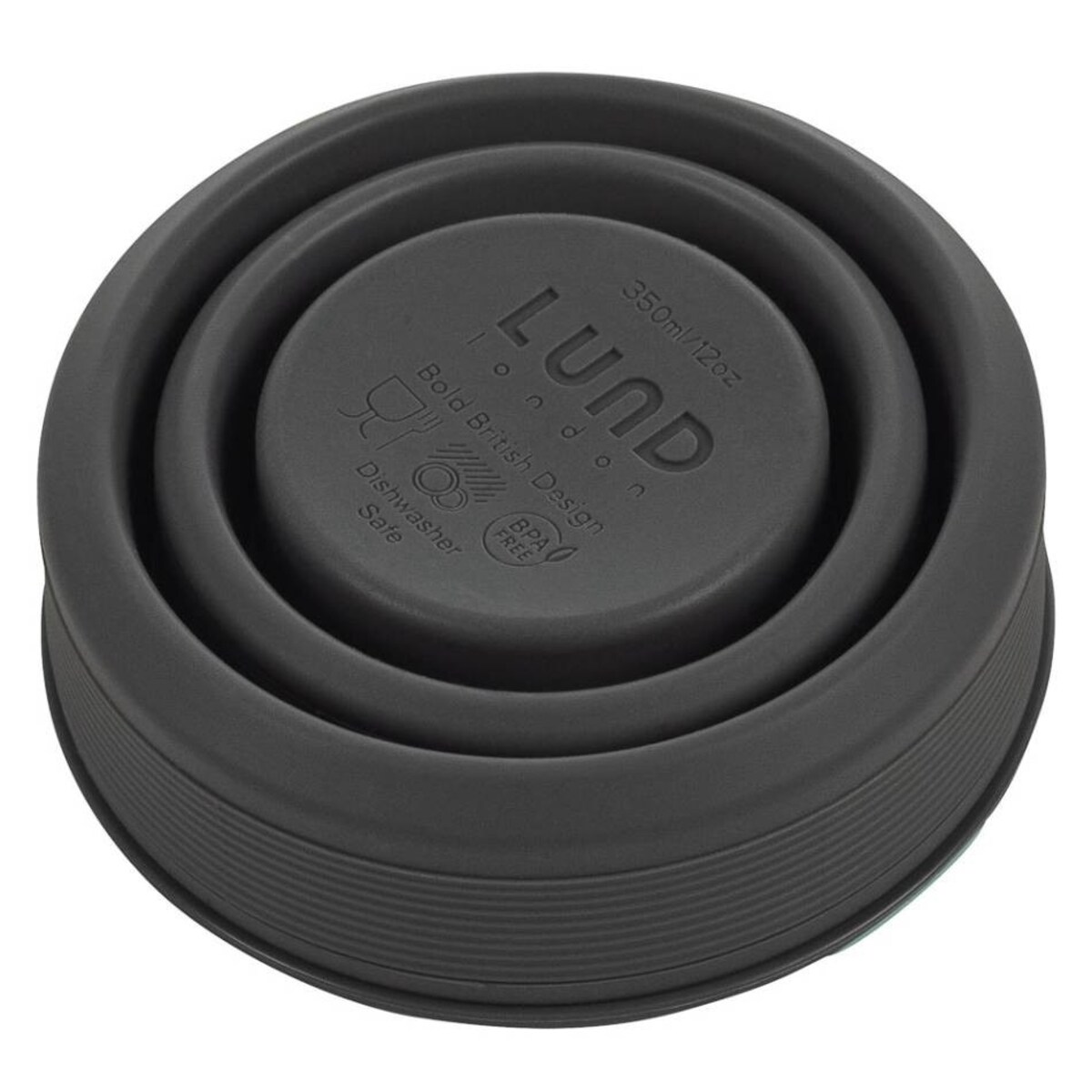 Składany, silikonowy kubek szary, 350 ml, Lund London