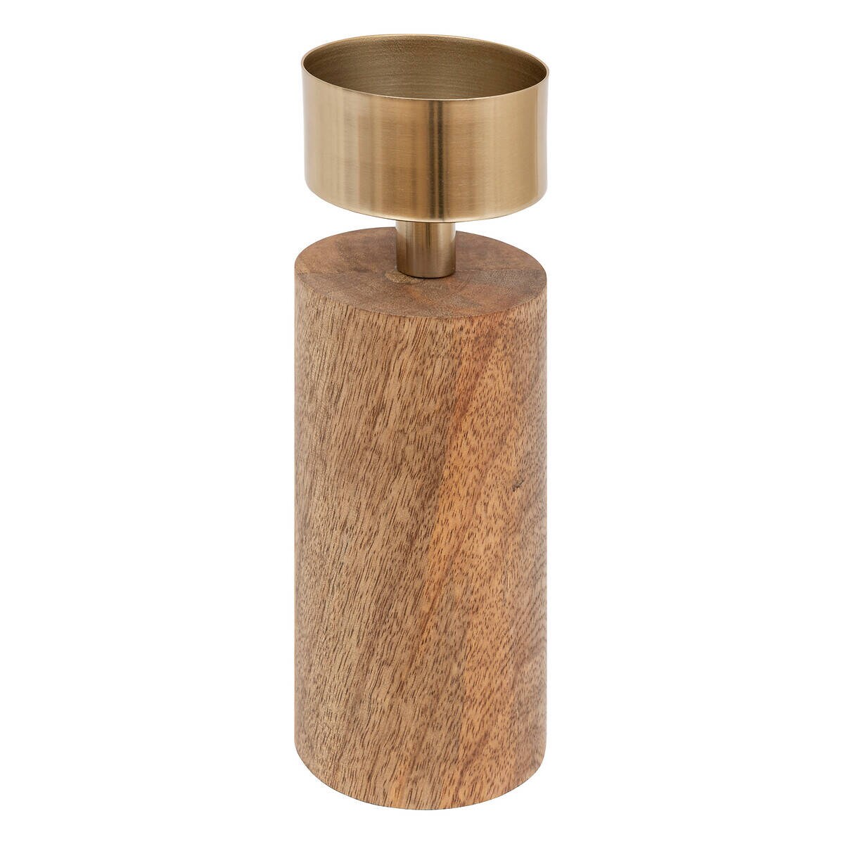 Świeczniki na jedną świecę z drewna mango, 2 sztuki