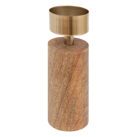 Świeczniki na jedną świecę z drewna mango, 2 sztuki