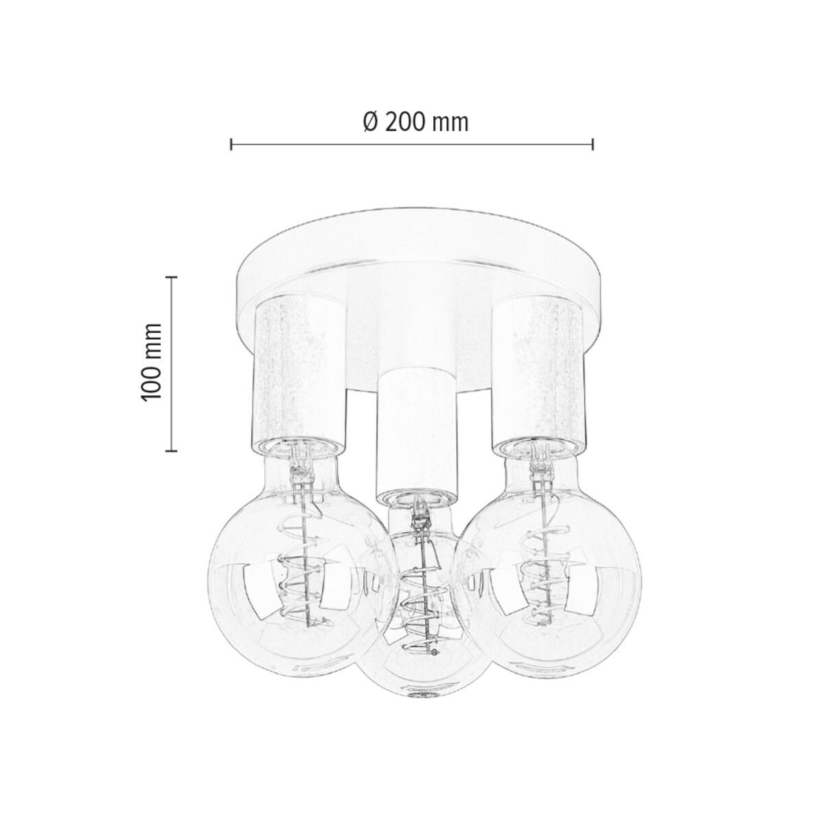 Drewniana Lampa Sufitowa BRITOP Lighting 3xE27 Max.15W LED Naturalna Brzoza FSC z Akcentem Czerni, 1szt.
