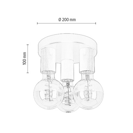 Drewniana Lampa Sufitowa BRITOP Lighting 3xE27 Max.15W LED Naturalna Brzoza FSC z Akcentem Czerni, 1szt.