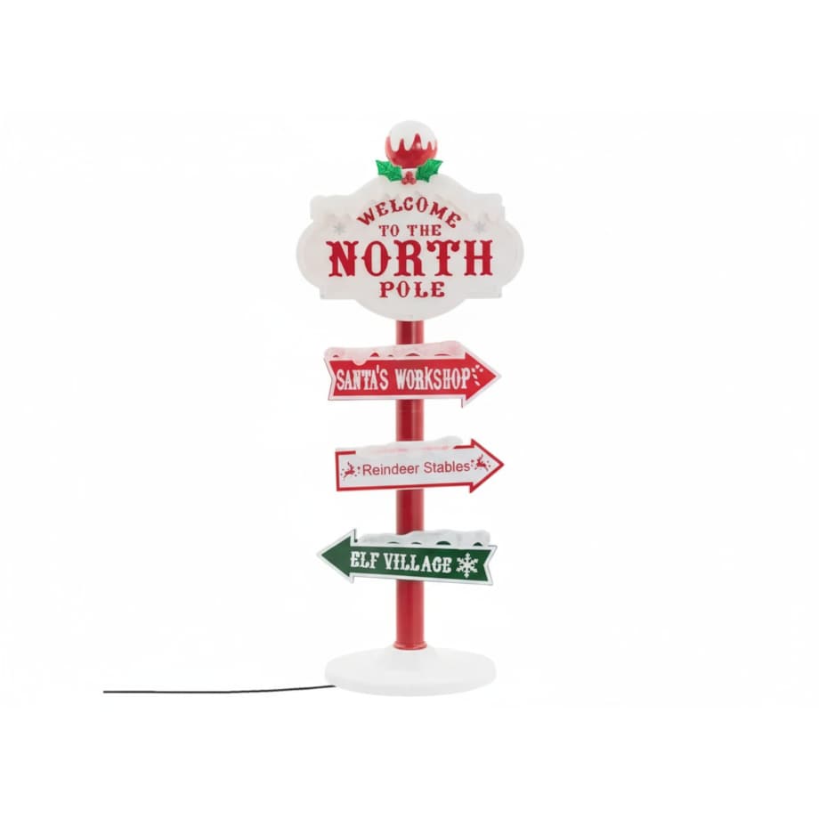 Świąteczna dekoracja zewnętrzna LED - Drogowskaz 95 cm