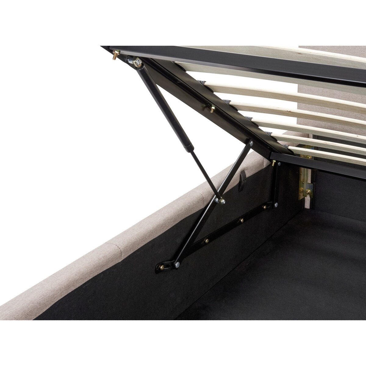 Łóżko z pojemnikiem CASTELNAVET 180 x 200 cm Beżowoszary