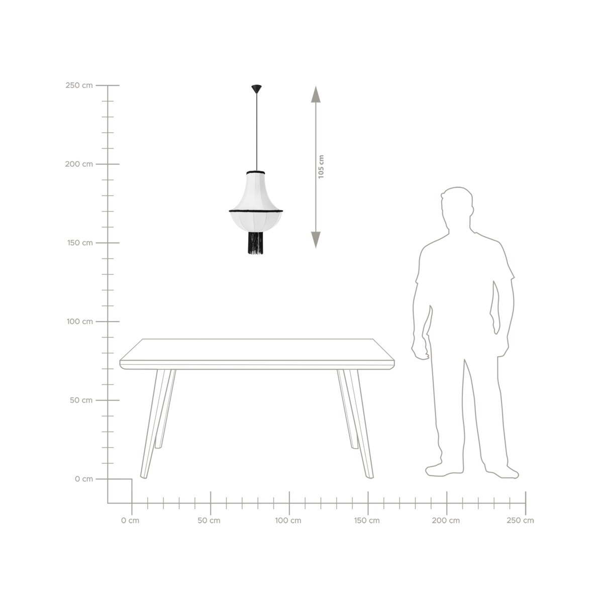 Lampa wisząca ARAGUA Materiał syntetyczny Biały