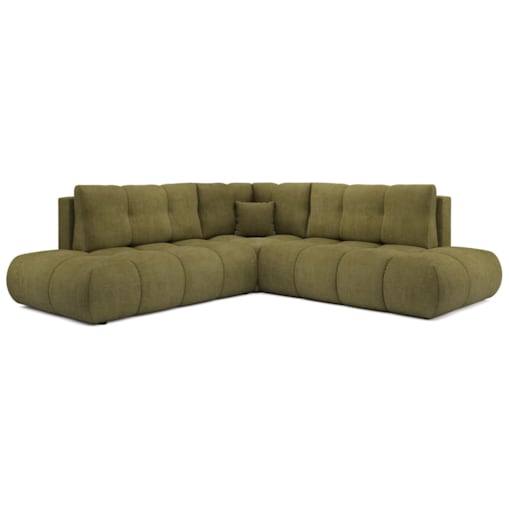 Narożnik pikowany, rozkładany z funkcją spania SOHI, Flow 12 - zielony