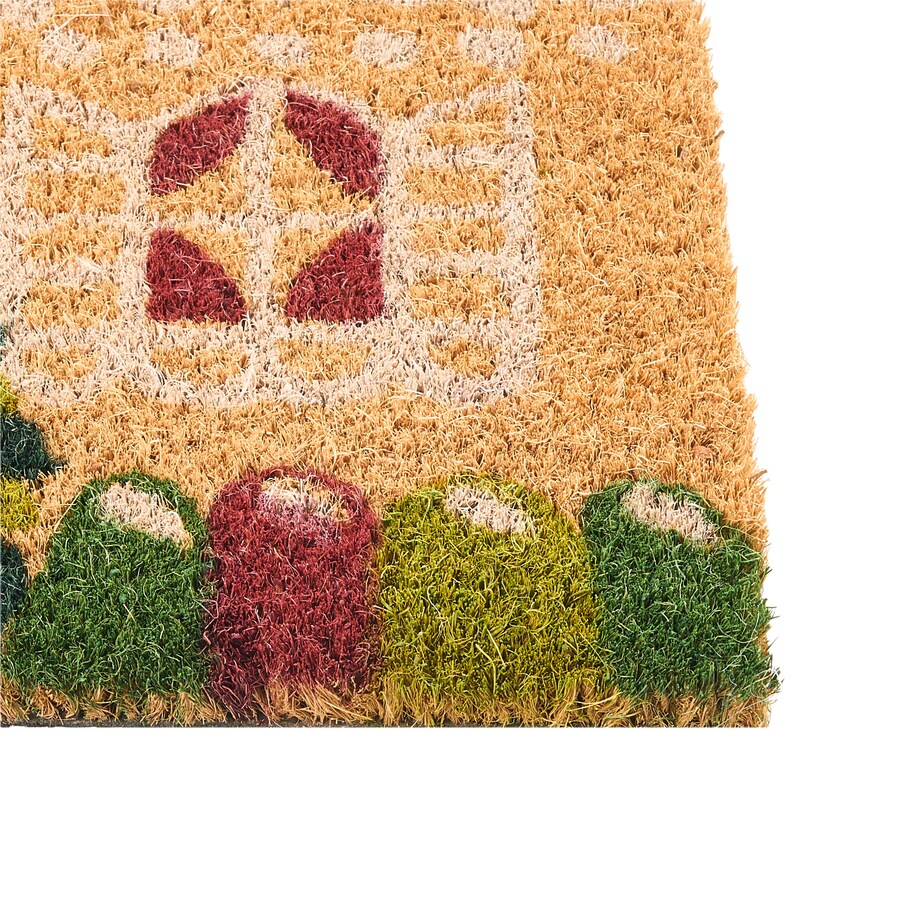 Wycieraczka SELATNA Naturalny 45 x 75 cm Wzór świąteczny Włókno kokosowe