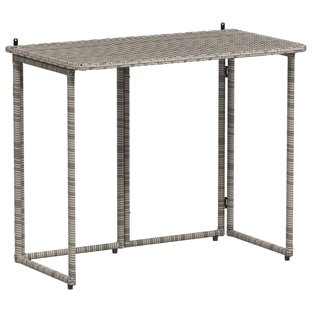vidaXL Składany stół ogrodowy szary 90x51x75 cm polirattan