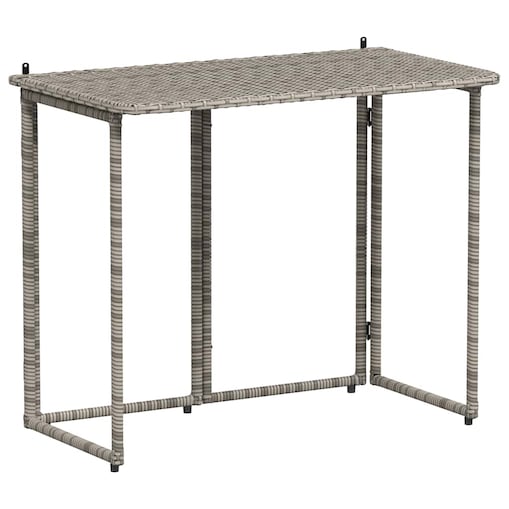 vidaXL Składany stół ogrodowy szary 90x51x75 cm polirattan