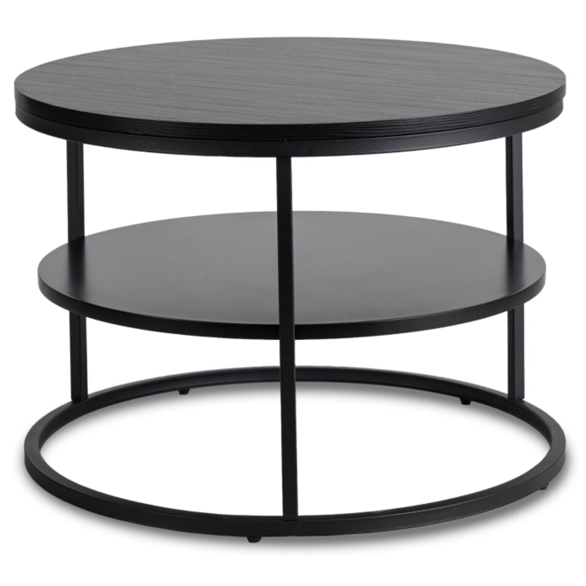 Stolik Kawowy Okrągły Loft Czarny Industrialny Ława Okrągła Czarna BEST