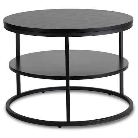 Stolik Kawowy Okrągły Loft Czarny Industrialny Ława Okrągła Czarna BEST