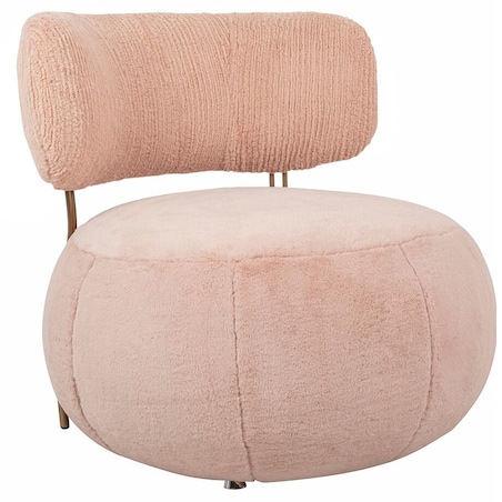 Tapicerowany fotel Low Teddy Pink różowy do sypialni, King Home