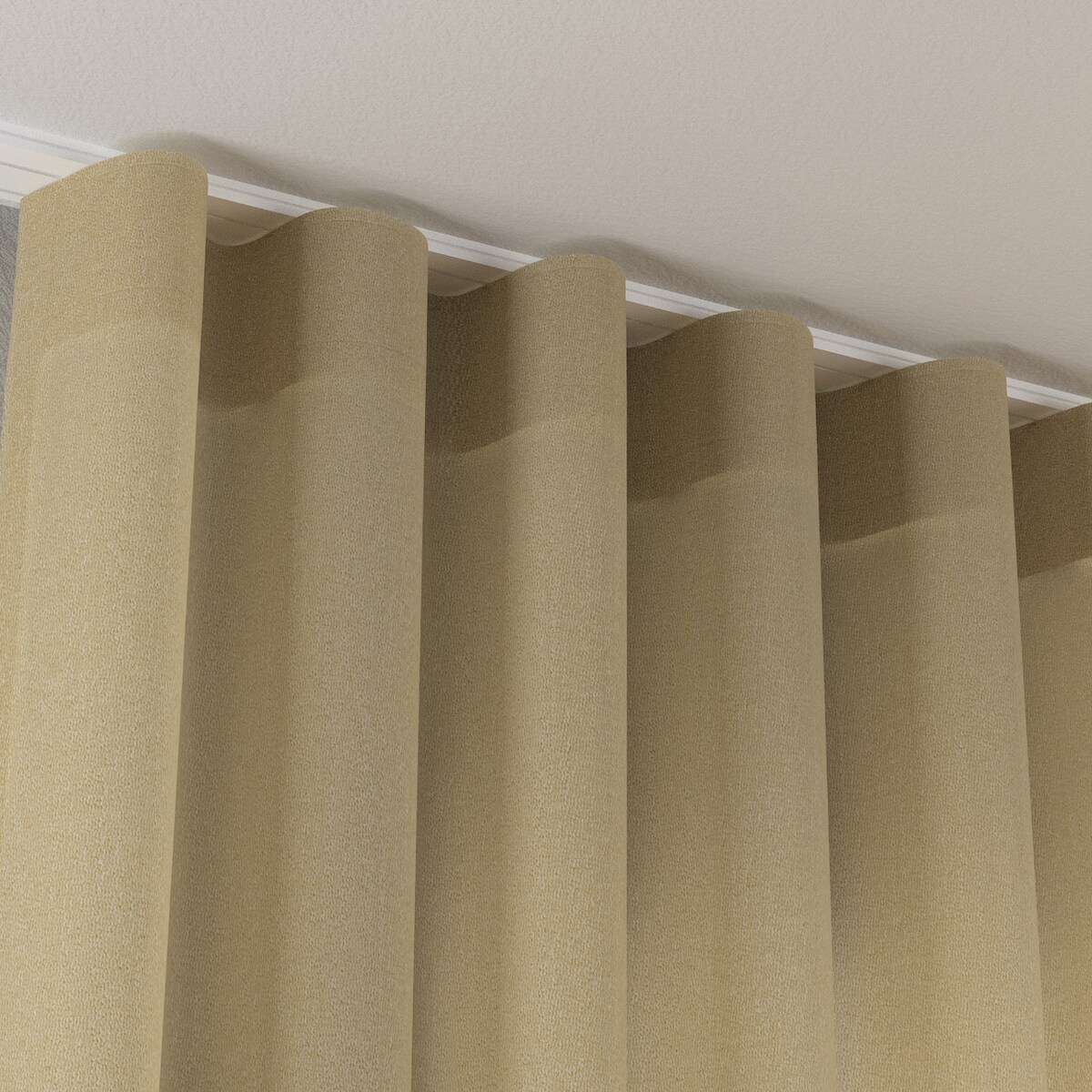 Zasłona na taśmie wave 130x260 jasny beż