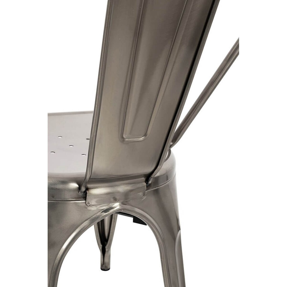 Nowoczesne krzesło srebrne Tower z lakierowanego metalu