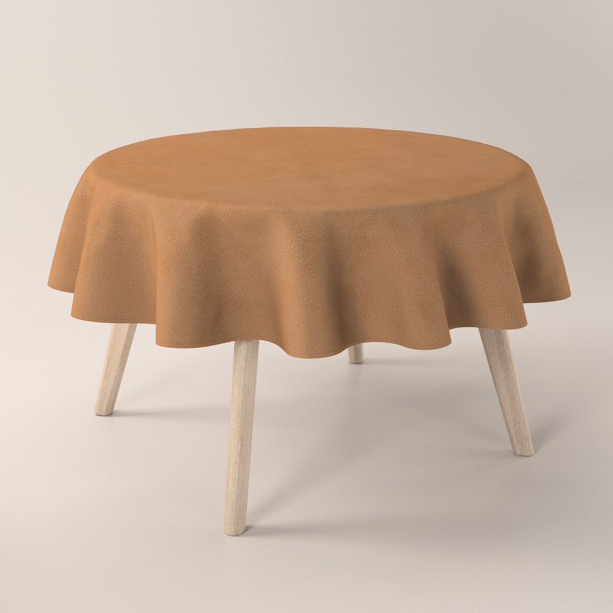 Obrus okrągły 100 x 100 cm jasny brąz
