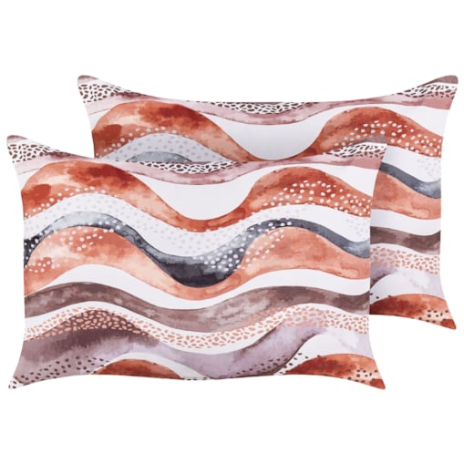 2 poduszki ogrodowe abstrakcyjny motyw 40 x 60 cm brązowy SEBORGA