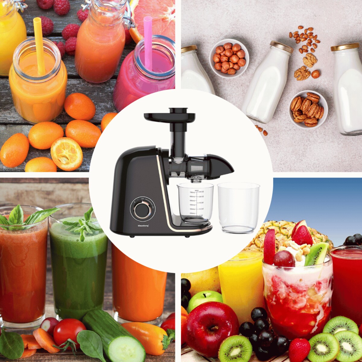 Sokowirówka wolnoobrotowa 150W do owoców i warzyw COLD PRESS KLAUSBERG KB-7867