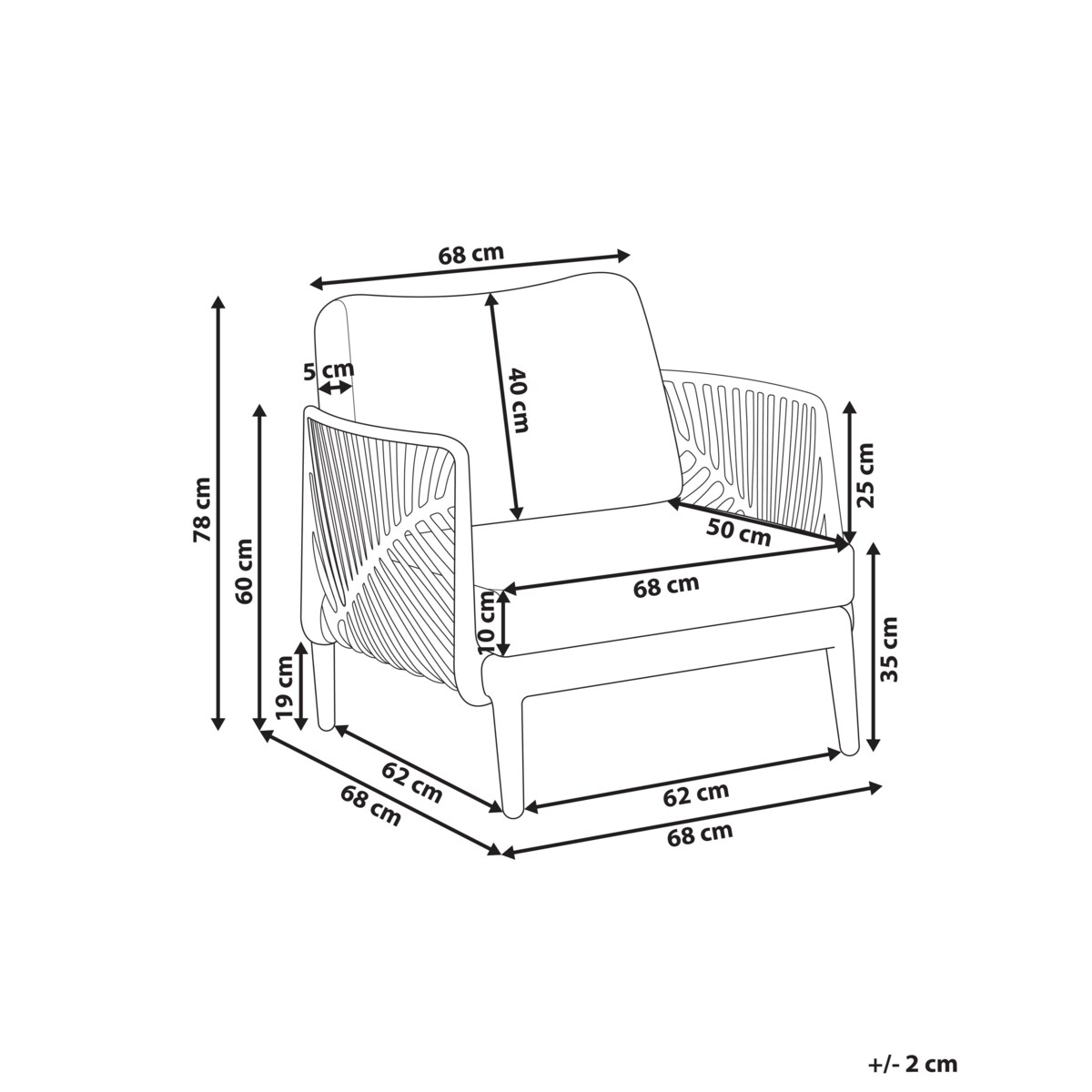 Fotel ogrodowy SATURNIA Jasnobeżowy