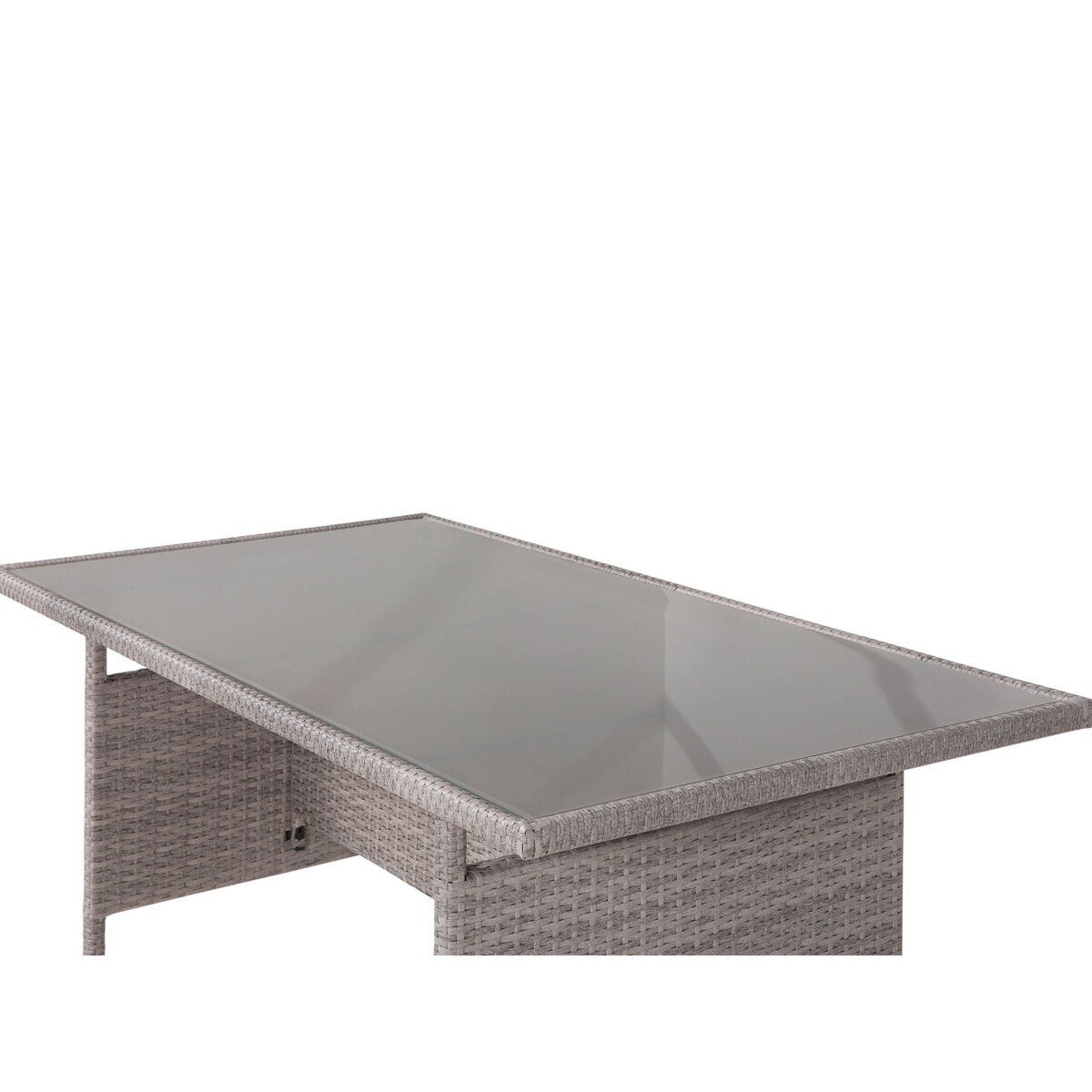 Stół ogrodowy z technorattanu 145 x 80 cm szary VITERBO