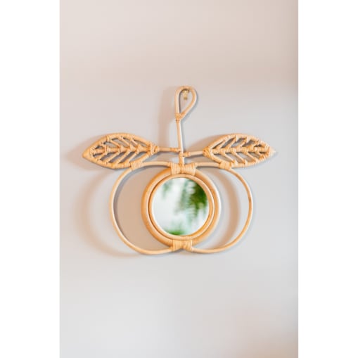 Rattanowe lusterko APPLE w rozmiarze M