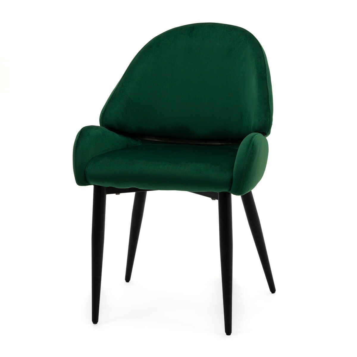 Krzesło tapicerowane welurowe do salonu BERGAMO zielone