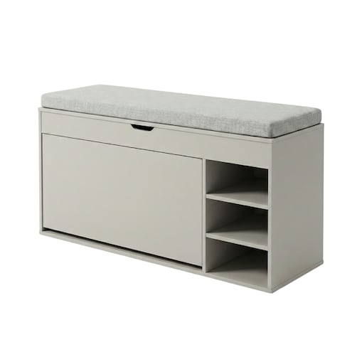 Szafka na buty z siedziskiem i wysuwanymi półkami GRADIA, 100 x 34 x 50 cm