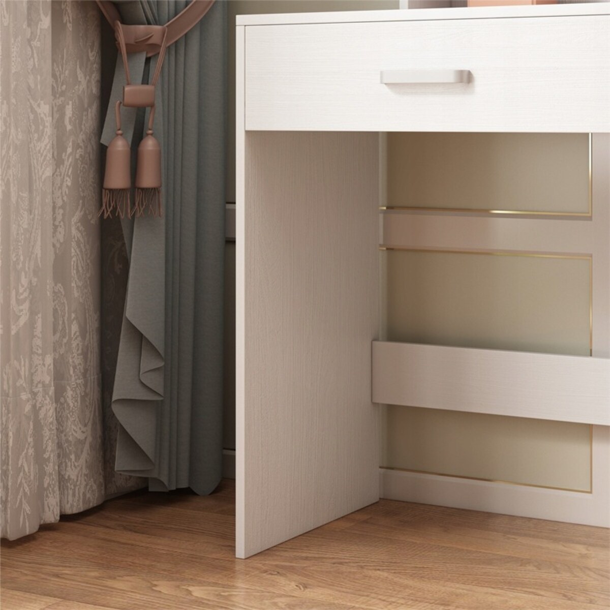 Toaletka kosmetyczna makijażu wizażu z lustrem led nowoczesna glamour loft