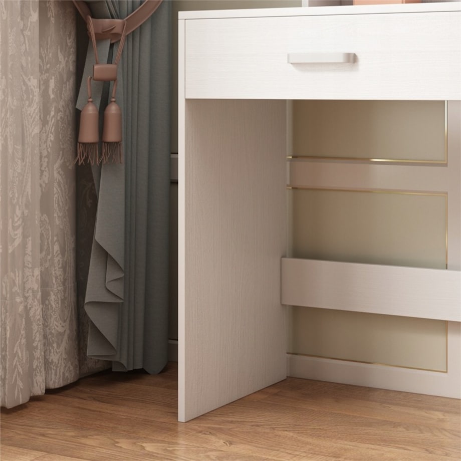 Toaletka kosmetyczna makijażu wizażu z lustrem led nowoczesna glamour loft