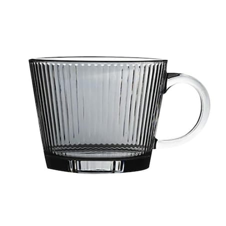 Filiżanka szklanka ryflowana duża grafit, szara 380 ml 1szt SZK177