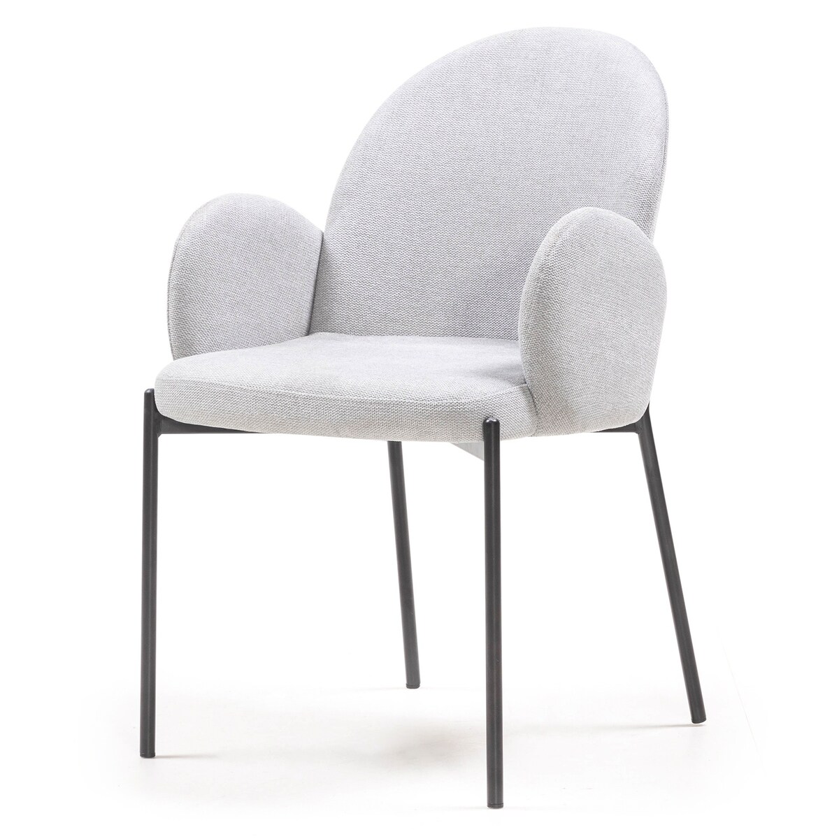 Krzesło tapicerowane szare metalowe nogi Holia