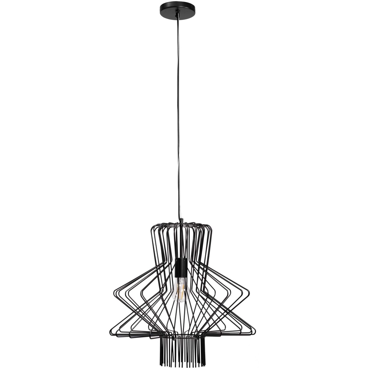 Lampa Sufitowa Wisząca App1458-1Cp Czarny, Metal