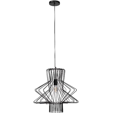 Lampa Sufitowa Wisząca App1458-1Cp Czarny, Metal